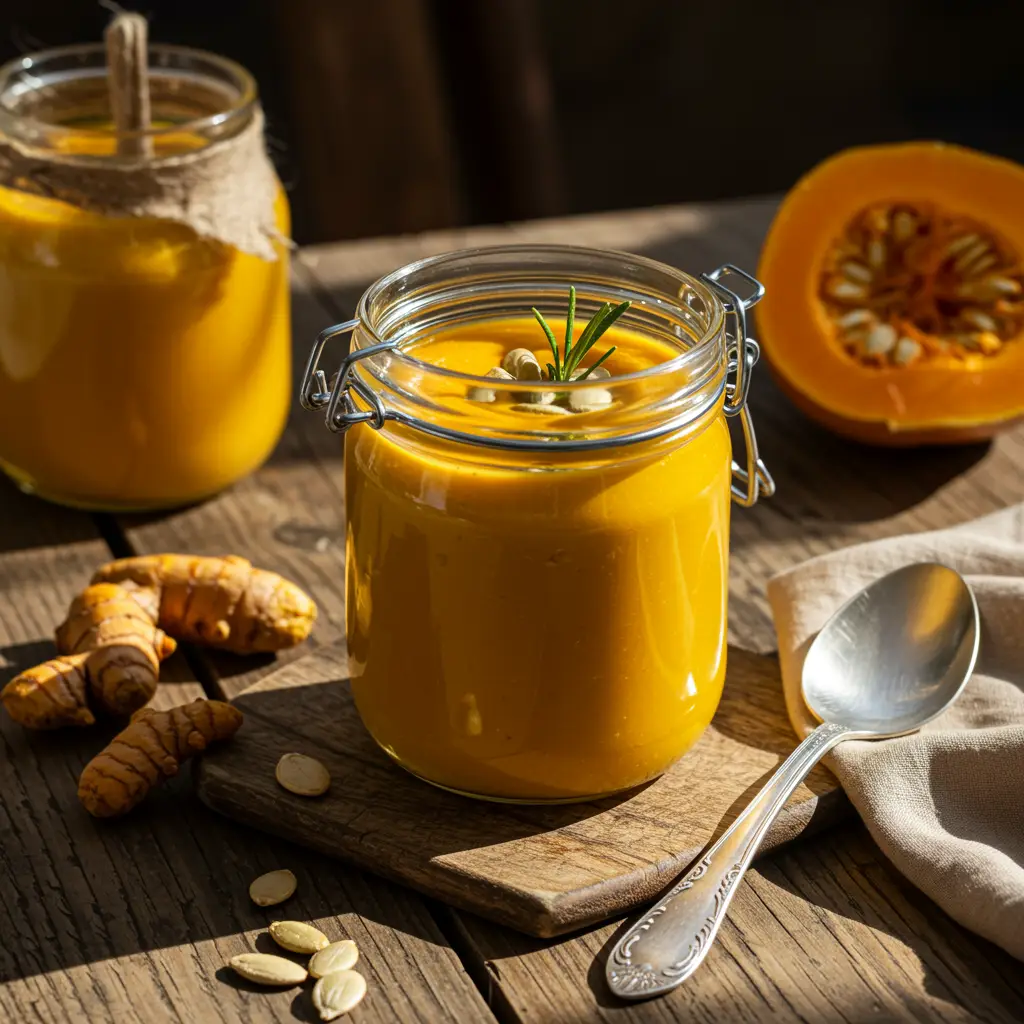 Crema de calabaza con cúrcuma y jengibre
